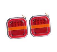 PENIKOKO 2pcs LED Trailer Taillights with Brake Turn Tail Functions Square Surface Mount Rear Lights for Truck Rv Boat Van Campers High Brightness Night Visibility