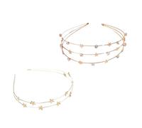 PENIKOKO 2Pcs Lovely Star Hair Hoops Rhinestone Hairbands for Women Lightweight Headdress Accessories for Parties Brides Decoration