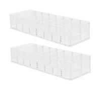 PENIKOKO 2pcs Makeup Organizer for Eyeshadow Palettes Divided Compartments Plastic Storage Box for Vanity Table Makeup Organiser