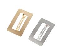 PENIKOKO 2pcs Metal Hair Clips Large Rectangular Hollow Design Spring Hairpins for Women Elegant Decorative Barrettes Suitable for Thick Thin Curly Straight Hair for Weddings and Parties