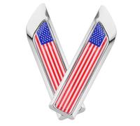 PENIKOKO 2pcs Metal Vehicle Flag Badge with Strong Adhesive Weatherproof American Car Side Body Sticker Decal for Auto Bumper Easy DIY Installation Outdoor Use
