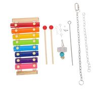 PENIKOKO 2Pcs Parrot Fruit Vegetable Holder and Chicken Fruit Feeder Hanging Bird Food Skewer with Xylophone for Small Birds and Poultry for Foraging and Chewing Fun