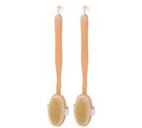 PENIKOKO 2pcs Pet Bath Brush Handle Soft Pig Bristle for Cats and Dogs Detachable Design for Easy Use Lightweight and Portable Gentle Skin for Bathing and Grooming