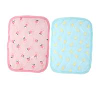 PENIKOKO 2pcs Pet Cooling Cushion for Hamsters and Rabbits Breathable Soft Summer Mat with Heat Dissipation Safe Cold Pad for Small Animals Xs Pink Cherry