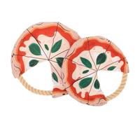 PENIKOKO 2pcs Pet Flying Disc Cotton Rope Toy for Dogs Pizza Shape Bite Resistant Fetching Toy for Puppy Training Outdoor Play