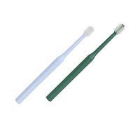 PENIKOKO 2Pcs Pet Toothbrush with Ergonomic Handle for Small Dogs and Cats Manual Teeth Cleaning Brush Green and Blue Durable TPE and Plastic Material for Oral Care