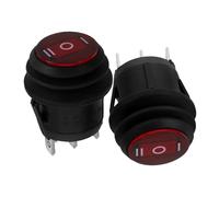 PENIKOKO 2pcs Pin Round Rocker Switch Material Momentary Toggle for Automotive Lighting Audio Air Conditioning Control