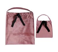 PENIKOKO 2pcs Pink Polyester Cosmetic Pouch Set with Drawstring Design and Opaque Finish, Easy to Carry Travel Toiletry Bag Organizer Preventing Losing Items for Gym and Daily Life