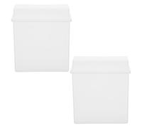 PENIKOKO 2Pcs Plastic Microscope Slides Staining Jar with Lid, Vertical Slide Rack for Lab Sample Preparation, White Lab Staining Container for Biology and Medical Use