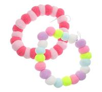 PENIKOKO 2pcs Plush Ball Elastic Pet Collar for Cats and Dogs Soft Colorful Kitten Necklace for Daily Wear Party Wedding Outdoor Walking Cute Festival Birthday Gift Random Color