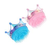PENIKOKO 2Pcs Portable Crown Hair Brush for Glitter Detangling Comb for Compact Lightweight Design Gentle Knot Remover for Various Hair Types Random Color Random Color