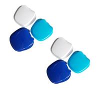 PENIKOKO 2pcs Portable Denture Storage Box with Strainer Hinge, Easy to Carry Pp Material Tooth Case for Daily Use and Photo Taking, Blue Colour Random Color