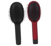 PENIKOKO 2pcs Portable Hair Comb Storage Box with Hidden Safe Compartment, Small Crimson and Ebony Plastic Multi-function Secret Holder for Money and Jewelry, Travel Hair Accessory