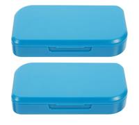 PENIKOKO 2Pcs Portable Pill Storage Case with Compartments Weekly Capsule Organizer Box for Travel Secure Buckle Design Medicine Dispenser in Blue
