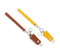 PENIKOKO 2pcs Portable Refillable Bottles with Keychain Holder for Travel Hand Leakproof Compact Containers in Yellow and Brown and Odorless Design