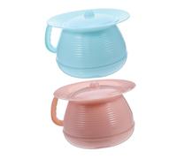 PENIKOKO 2pcs Portable Urine Bottle with Lid and Ergonomic Handle Thickened Bedside Potty for Women Men Lightweight Travel Urinal for Camping Emergency Use Blue and Pink