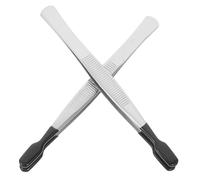 PENIKOKO 2pcs Precision Stainless Steel Flat Tip Tweezers with Silicone Tips Compact Portable Craft and Beauty Tools for Jewelry Beads Electronic Tweezers Lab and Industrial Use