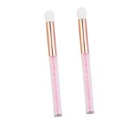 PENIKOKO 2Pcs Professional Pink Eyeshadow and Nose Brush with Handle Dense Fiber Bristles for Precise Eye Makeup and Deep Pore Cleansing Suitable for Women Daily Facial Care