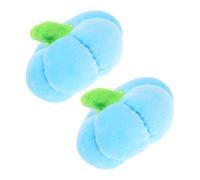 PENIKOKO 2pcs Pumpkin-shaped Plush Dog Squeaky Toys for Puppies, Enhances Intelligence and Dental Health, Cute Cartoon Style Blue Chew Toys for Interactive Play