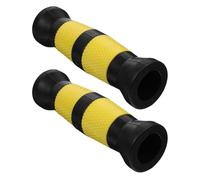 PENIKOKO 2pcs Pvc Barbell Grip Covers Anti-skid Dumbbell Handle Sleeves Weight Lifting Grips for Gym and Home Fitness Black Yellow Fitness Accessories