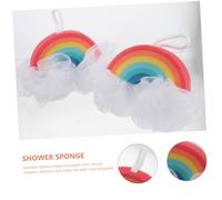PENIKOKO 2pcs Rainbow-Shaped Shower Sponges for Soft Sponge Bath Scrubbers with Rich Bubbles Gentle Exfoliating Body Scrubbers for Delicate Skin Vibrant Colors for Fun Bath