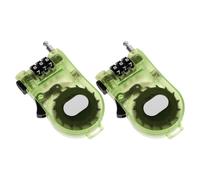 PENIKOKO 2pcs Retractable Steel Wire Cable Lock for Snowboard and Skis, Green Mini Anti-Theft Lock Compatible with Helmets, Backpacks, and Outdoor Sports Equipment