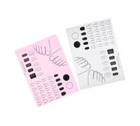PENIKOKO 2pcs Reusable Silicone Nail Art Practice Mats for Beginners Non Slip Soft Silicone Manicure Pads Portable Nail Training Surface Protecting Workspace Easy to Clean