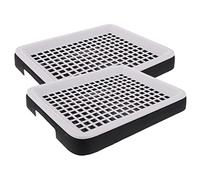 PENIKOKO 2Pcs Small Animal Toilet Square Rabbit Litter Box Comfortable Pet Pan for Guinea Pig Hamster Double Design Rounded Edges for Safety White Color