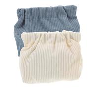 PENIKOKO 2Pcs Small Corduroy Makeup Bags for Women Compact Cosmetic Pouches for Lipstick Jewelry and Toiletries Lightweight Travel Storage Bags in Milk White and Blue