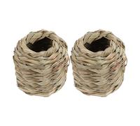 PENIKOKO 2pcs Small Pet Playing Tunnel with Natural Grass Hamster Nest and Crawling Tunnel Toy for Hamster and Guinea Pig Exploration and Habitat Enrichment
