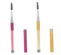 PENIKOKO 2pcs Soft Spiral Eyelash Brushes Elegant Rhinestone Handle for Eyebrow Grooming and Eyelash Application Gentle and Reusable Makeup Tool for Women