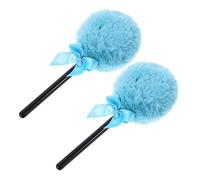 PENIKOKO 2Pcs Soft Velour Face Makeup Powder Puff for Loose Mineral Setting Powder Lightweight Compact Cosmetic Puff with Comfortable Handle Suitable for Home and Travel Use
