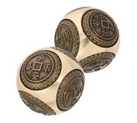 PENIKOKO 2Pcs Solid Brass Baoding Balls Hand Exercise Massage Spheres with Relief Engraving for Meditation Finger Agility Stress Relief Fitness Therapy Balls for Home Office Gym Use