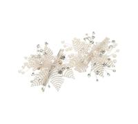 PENIKOKO 2pcs Sparkling Rhinestone Pearl Hair Clips Handmade Floral Bridal Barrettes for Weddings Parties Daily Wear Elegant Lightweight Hypoallergenic Hair Decoration for Women
