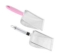 PENIKOKO 2pcs Stainless Steel Cat Litter Scoop Pooper Scooper With Handle Sifter Deep Scoop Filter Kitten Pooper Lifter for Litter Box