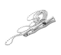 PENIKOKO 2pcs Stainless Steel High Decibel Whistles Compact Lightweight Emergency Safety Signal for Outdoor Hiking Camping Boating and Pet Training with Necklace