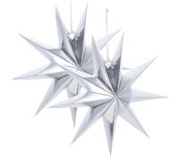 PENIKOKO 2pcs Star Shaped Origami Lampshades Silver Decorative Hanging Light Decors for Home Party Ceiling Lamp Covers with Romantic Design