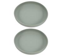 PENIKOKO 2Pcs Suction Cup Plate Spill Resistant Silicone Feeding Dish for Disabled Seniors Non-Slip Tableware for Independent Dining at Home with Anti-Skid Base