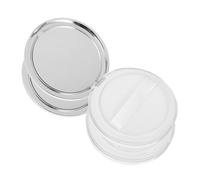 PENIKOKO 2Pcs Ultra Thin Reusable Loose Powder Case with Mirror and Puff Portable Compact Powder Box for Makeup Storage and Setting Silver Electroplated Mesh Design for Women Gift