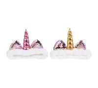 PENIKOKO 2Pcs Unicorn Hair Bands Creative Headwear with Sequins Coral and Cute Unicorn Design Hair Accessories for Makeup Parties and Everyday Wear