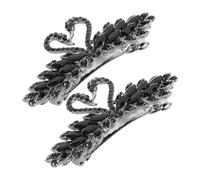 PENIKOKO 2Pcs Vintage Black Swan Rhinestone Hair Clips Crystal Sparkly Claw Clips with Secure Spring Mechanism Elegant Retro Hair Accessories for Wedding Bridal Shower Dance Party