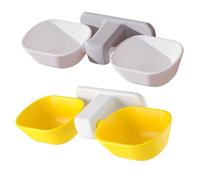 PENIKOKO 2Pcs Wall-mounted Pet Neck Guard Feeding Bowl Dual Cat Dog Food and Water Bowls with Smooth Detachable Design Anti-dirt Surface for Easy Cleaning Suitable for Cats Dogs Rabbits and