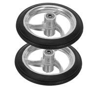 PENIKOKO 2pcs Wheelchair Front Replacement Wheels Aluminum Alloy Solid Rubber Castor Smooth Quiet Wear-Resistant Practical Wheelchair Parts Compatible with Indoor Outdoor Use