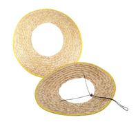 PENIKOKO 2pcs Wide Brim Straw Hard Hat Sun Shade Visor for Construction Workers Breathable Wheat Straw Helmet Brim Attachment Practical Sun Protection for Outdoor Activities Random Color