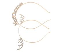 PENIKOKO 2pcs Winterflake Rhinestone Hair Bands for Women Holiday Party Accessory Gold