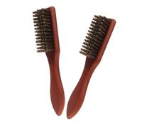 PENIKOKO 2pcs Wooden Beard Brush and Hair Brush Set for Men with Nylon Bristles, Flat Design, Detangles Hair, Portable for Home on The Go Use