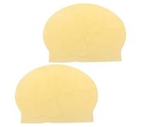 PENIKOKO 2pcs Yellow Stretchable Latex Bald Caps for Men and Women, Easy to Wear Wig Caps for Halloween Costume, Cosplay, Theatrical Performance, and Party Masquerade