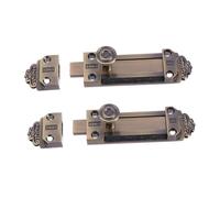 PENIKOKO 2pcs Zinc Alloy Door Latch Locks Vintage Slide Bolts with Spring Pull Ring for Home Security Rust-Resistant Bathroom Kitchen Garage Use Ergonomic Design Easy Installation