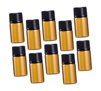 PENIKOKO 30 Pcs Mini Amber Glass Vials with Black Screw Caps Small Portable Bottles for Essential Oils Perfumes Chemistry Samples and Stylish Liquid Containers for Travel and Business Use