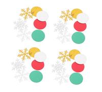 PENIKOKO 300pcs Christmas Confetti Sprinkles Snowflake Shaped Glitter Paper Circles in Red Green Gold Silver Shimmering Table Decorations for Holiday Parties and Festive Occasions